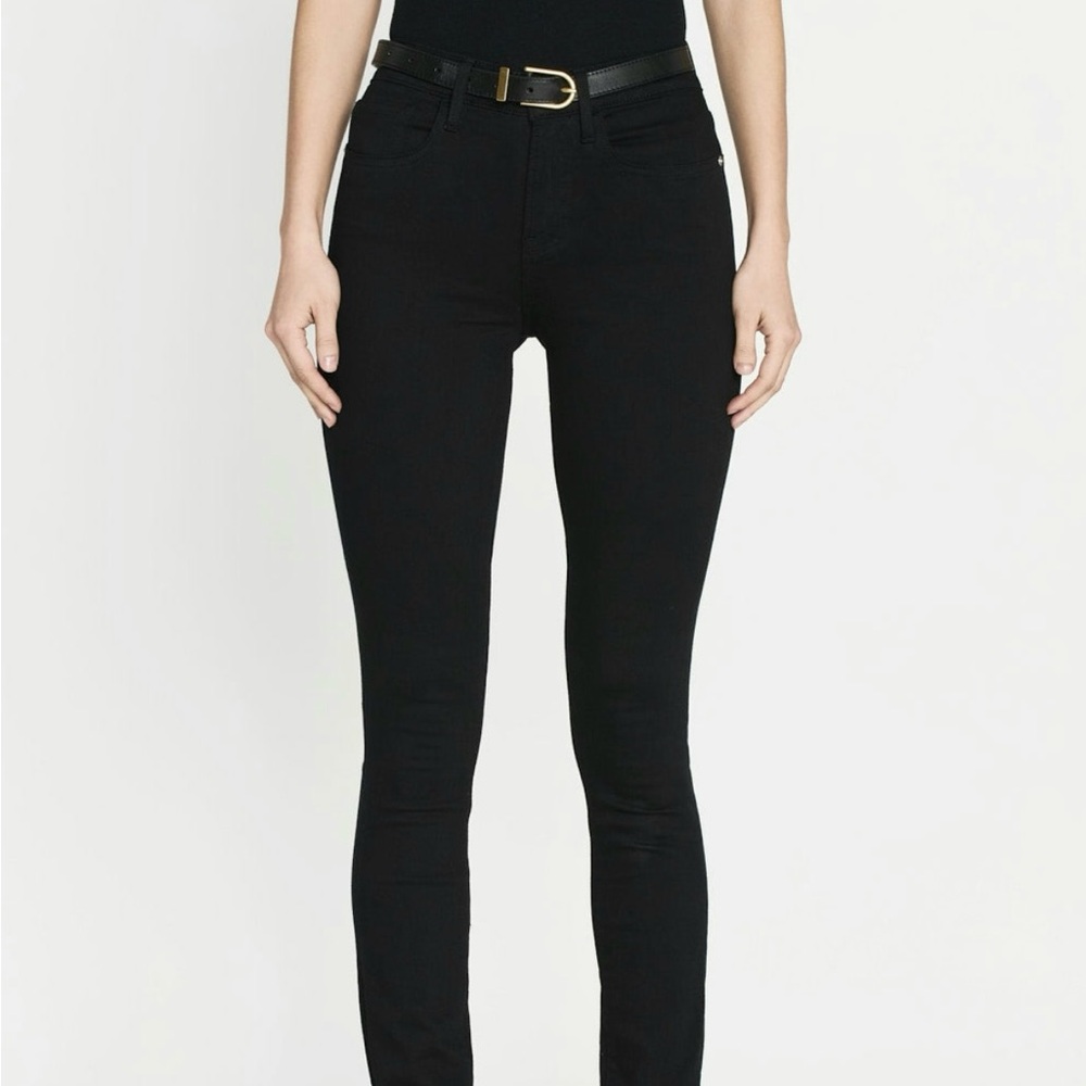 Frame Ali High Rise Cigarette Jean in Noir
